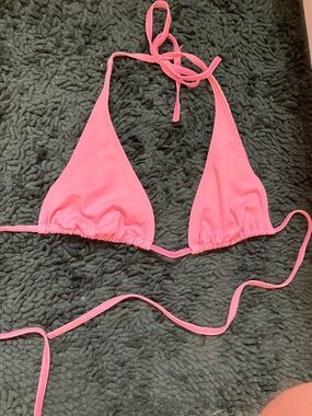 Pink Triangle Bikini Top -  Pink